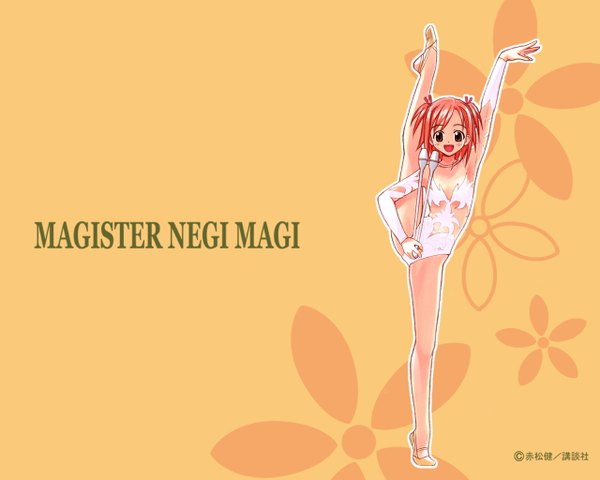 Anime picture 1280x1024 with mahou sensei negima! sasaki makie full body split standing split leotard tagme