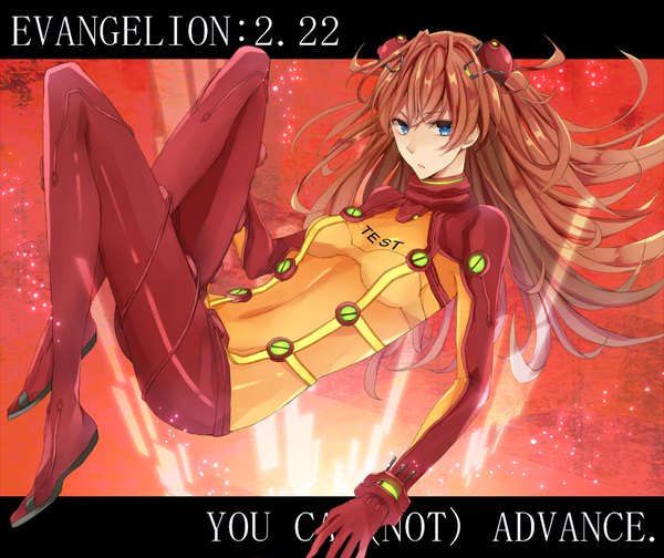 Anime picture 1100x924 with neon genesis evangelion rebuild of evangelion evangelion: 2.0 you can (not) advance gainax soryu asuka langley noka (blackheart1118) long hair blue eyes red hair girl gloves pilot suit