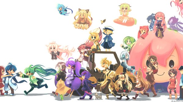 Anime picture 1920x1080 with vocaloid vocaloid china voice (vocaloid) hatsune miku megurine luka kagamine rin kagamine len gumi kaito (vocaloid) meiko ia (vocaloid) yuzuki yukari kamui gakupo seeu lily (vocaloid) luo tianyi miki (vocaloid) mayu (vocaloid) nekomura iroha takoluka