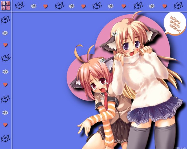 Anime picture 1280x1024 with 2ch animal ears cat girl girl