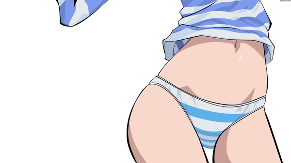 Anime picture 2560x1440 with needless madhouse setsuna (needless) highres light erotic wide image transparent background vector underwear panties striped panties