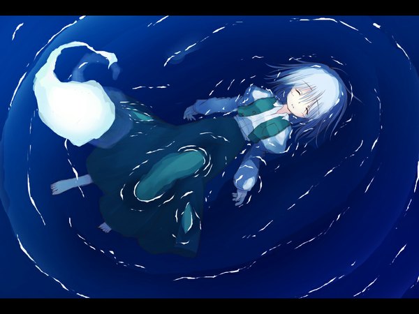 Anime picture 1024x768 with touhou konpaku youmu myon letterboxed girl water kakoi orihako