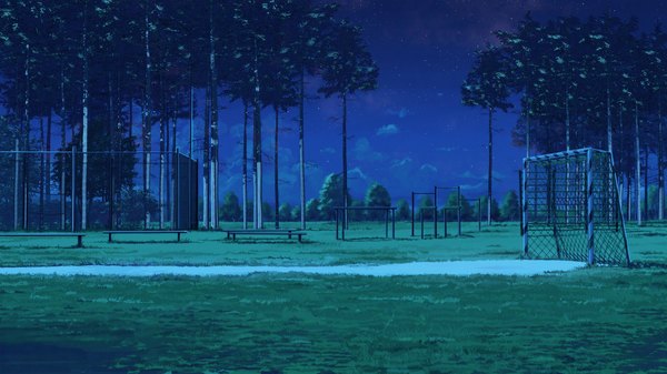 Anime picture 1920x1080 with everlasting summer iichan eroge arsenixc vvcephei highres wide image game cg sky night wallpaper no people scenic collaboration camp plant (plants) tree (trees) star (stars) bench