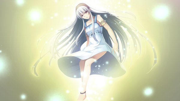Anime picture 1280x720 with gensou douwa alicetale long hair red eyes wide image game cg silver hair girl hairband sundress