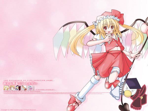 Anime picture 1024x768 with touhou flandre scarlet girl skirt weapon skirt set laevatein (touhou) tagme
