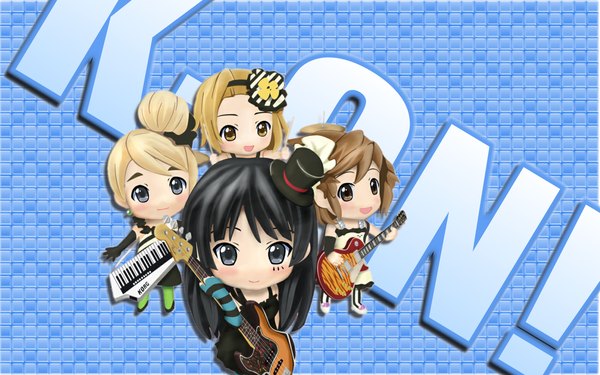 Anime picture 1920x1200 with k-on! kyoto animation highres wide image chibi