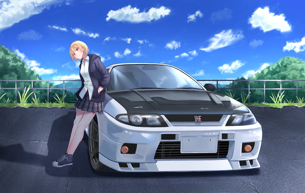 Momiji with Skyline GT-R R33 [Touhou] : r/motome