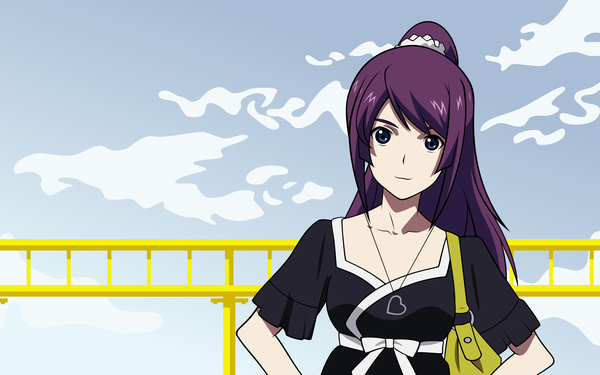 Anime picture 2560x1600 with bakemonogatari shaft (studio) monogatari (series) senjougahara hitagi highres wide image