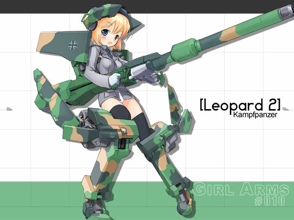 Anime picture 1024x768 with military mecha musume weapon tagme axis