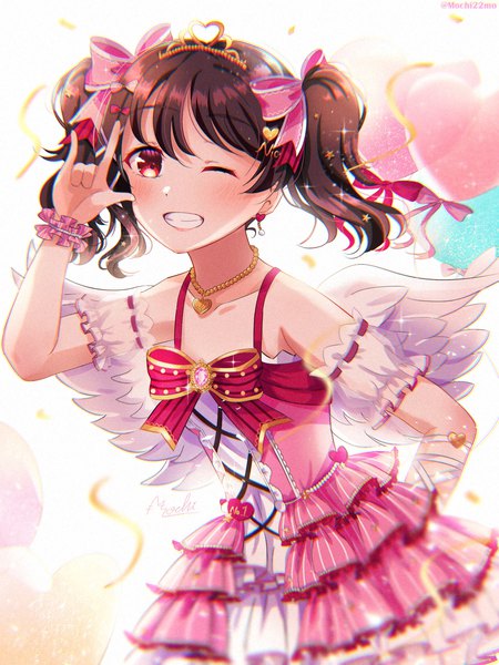 Anime picture 1536x2048 with love live! school idol project love live! school idol festival love live! school idol festival all stars sunrise (studio) love live! yazawa nico mochi tsu22 single tall image looking at viewer blush fringe short hair black hair simple background smile red eyes standing white background twintails
