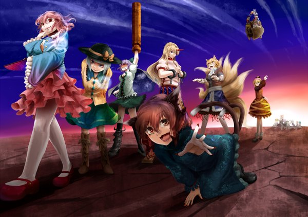 Anime picture 2480x1748 with touhou konpaku youmu yakumo yukari saigyouji yuyuko alice margatroid komeiji koishi komeiji satori reiuji utsuho kaenbyou rin yakumo ran chen mizuhashi parsee hoshiguma yuugi kurodani yamame letty whiterock lunasa prismriver lyrica prismriver merlin prismriver kisume yana (nekoarashi)