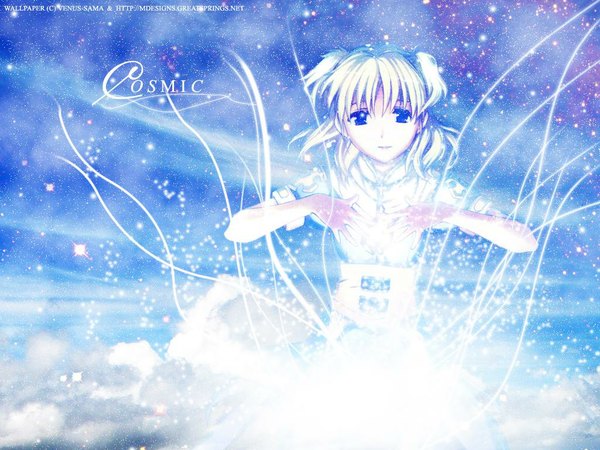 Anime picture 1024x768 with chrono crusade gonzo rosette christopher mdesigns moriyama daisuke single looking at viewer short hair blue eyes signed upper body white hair inscription two side up wallpaper third-party edit glow girl