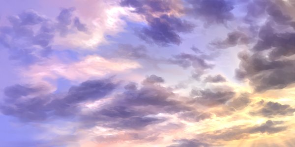 Anime picture 1200x600 with original necona (pixiv) wide image sky cloud (clouds) sunlight