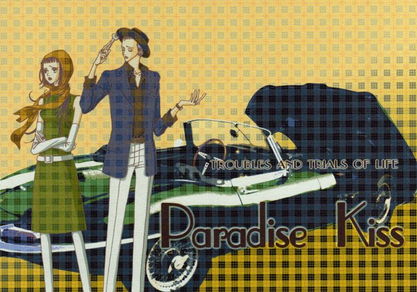 Anime picture 2784x1952 with paradise kiss madhouse yukari hayasaka george koizumi highres ground vehicle car convertible