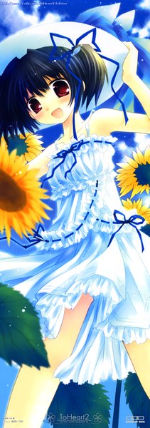 Anime picture 1059x3000 with to heart 2 to heart leaf (studio) yuzuhara konomi sakurazawa izumi tall image stick poster dress sundress