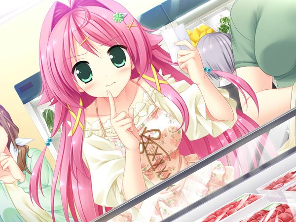 Anime picture 1680x1260 with mechakon! awashima akane luna lia long hair green eyes pink hair game cg girl