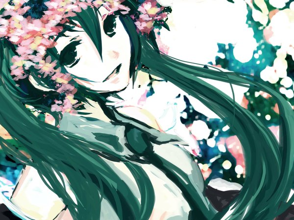 Anime picture 2000x1500 with vocaloid hatsune miku meola highres girl
