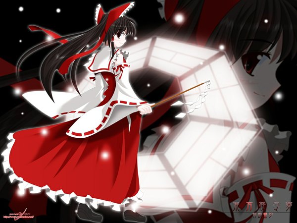 Anime picture 1024x768 with touhou hakurei reimu girl tagme