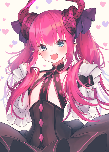 Anime picture 800x1119 with fate (series) fate/extra fate/extra ccc elizabeth bathory (fate) (all) elizabeth bathory (fate) suzuho hotaru single long hair tall image looking at viewer blush fringe open mouth blue eyes light erotic simple background smile hair between eyes standing white background