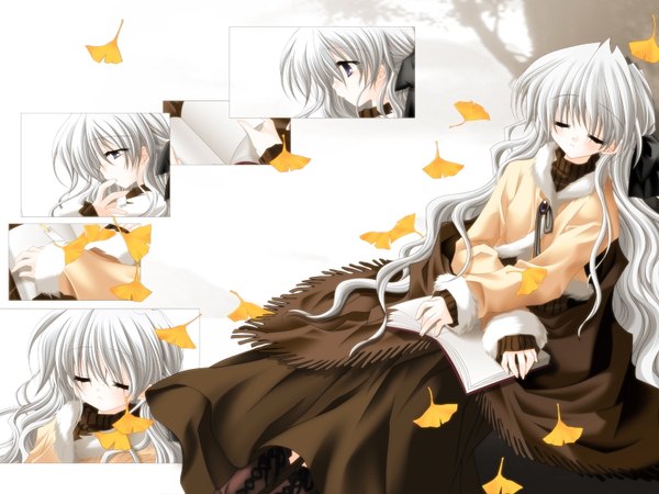 Anime picture 1600x1200 with sakurazawa izumi autumn soft beauty ginkgo tagme