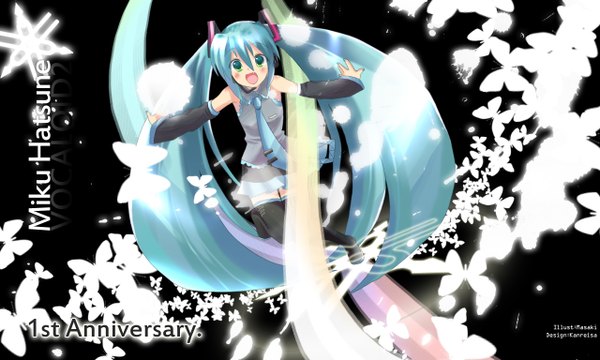 Anime picture 1280x768 with vocaloid hatsune miku wide image girl tagme