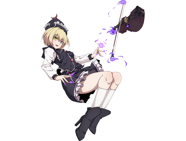 Anime picture 4723x3595 with touhou lunasa prismriver nikka (cryptomeria) single highres short hair blonde hair yellow eyes absurdres magic transparent background girl hat socks white socks musical instrument violin bow (instrument)