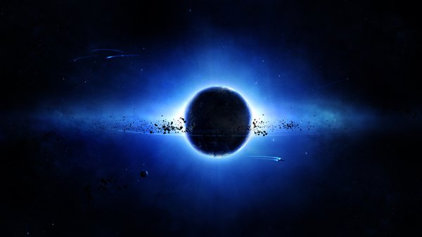 Anime picture 1920x1080 with original ex-astris1701 highres wide image wallpaper light no people scenic space star (stars) planet spacecraft