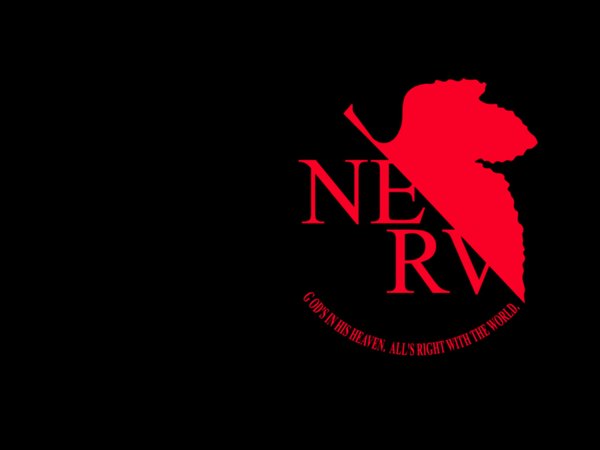 Anime picture 1024x768 with neon genesis evangelion gainax black background logo nerv