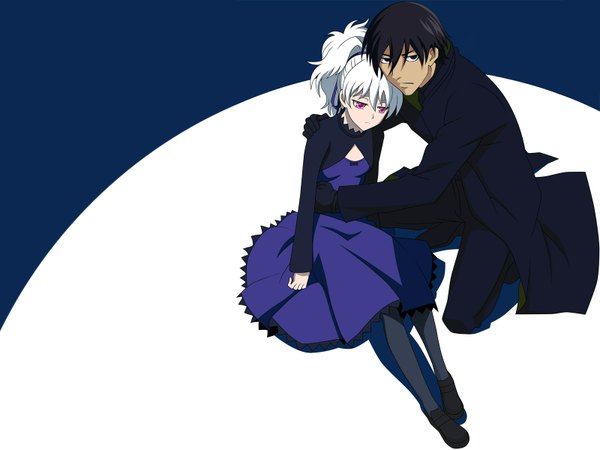 Anime picture 1600x1200 with darker than black studio bones yin (darker than black) hei (darker than black) tagme