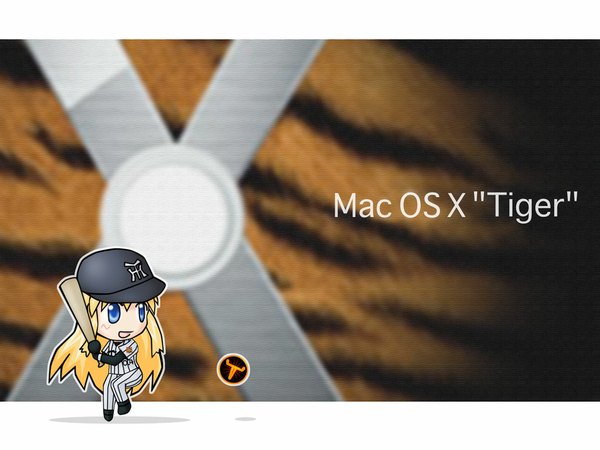 Anime picture 1024x768 with macintosh os-tan osx full body tiger tagme