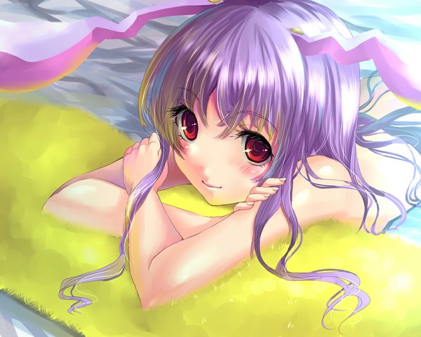 Anime picture 1000x800 with touhou reisen udongein inaba kobanzame single long hair looking at viewer blush red eyes purple hair bunny ears bunny girl girl