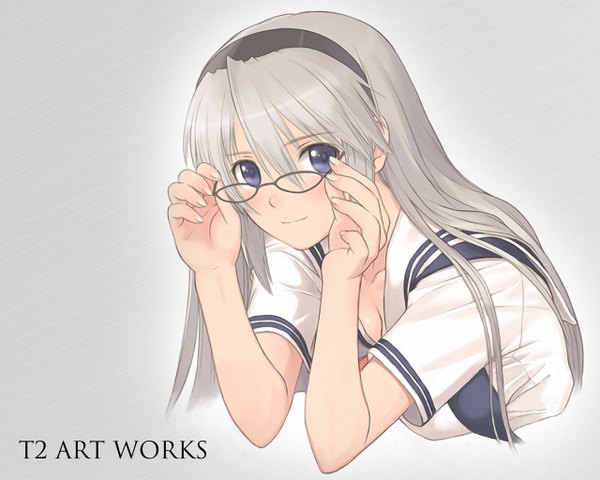 Anime picture 1280x1024 with clannad key (studio) sakagami tomoyo tony taka girl glasses