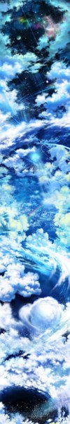 Anime picture 1000x6000 with original iy (tsujiki) tall image sky cloud (clouds) night sky flying no people space constellation animal bird (birds) star (stars) rainbow