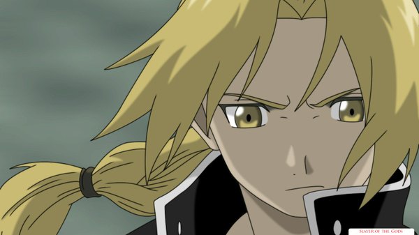 Anime picture 1600x900 with fullmetal alchemist studio bones edward elric single long hair blonde hair wide image yellow eyes braid (braids) boy