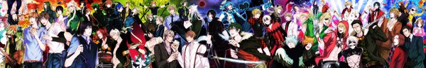 Anime picture 6500x1061 with togainu no chi dramatical murder lamento sweet pool nitro+chiral tagme (character) aoba (dmmd) clear (dmmd) konoe noiz (dmmd) shiki (tnc) koujaku akira (tnc) youji sakiyama rai tetsuo shironuma gunji (tnc) asato mita makoto zenya okinaga