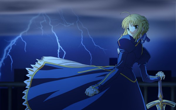 Anime picture 1680x1050 with fate (series) fate/stay night studio deen type-moon artoria pendragon (all) saber wide image