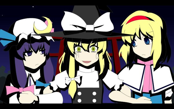Anime picture 1280x800 with touhou kirisame marisa patchouli knowledge alice margatroid tagme (artist) wide image girl
