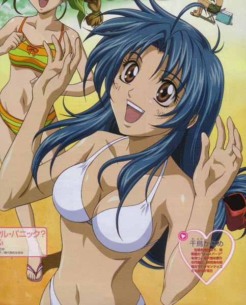 Anime picture 2116x2625 with full metal panic! gonzo chidori kaname tall image highres light erotic swimsuit bikini white bikini striped bikini