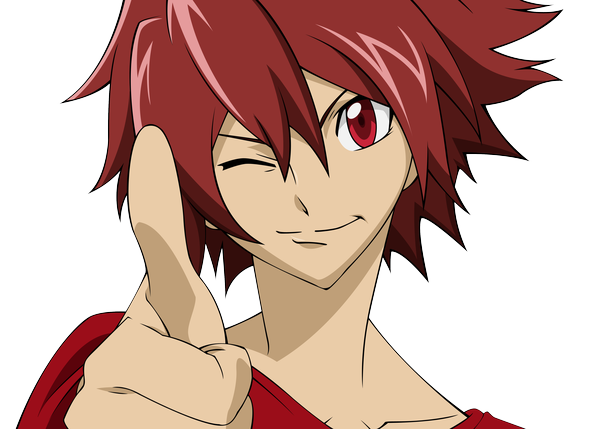 Anime picture 4000x2860 with star driver tsunashi takuto morrow single highres short hair smile red eyes absurdres red hair one eye closed wink transparent background vector thumbs up boy