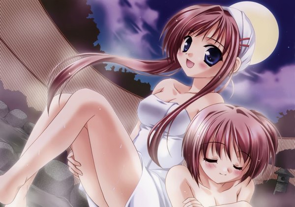 Anime picture 3490x2460 with original minase lin highres light erotic naked towel towel