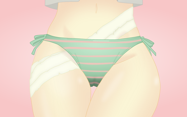 Anime picture 1920x1200 with sayonara zetsubou sensei shaft (studio) kobushi abiru highres light erotic wide image pink background underwear panties