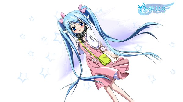 Anime picture 1920x1080 with sora no otoshimono nymph (sora no otoshimono) highres wide image white background