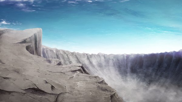 Anime picture 1280x720 with madou koukaku eushully wide image game cg sky cloud (clouds) no people landscape fog