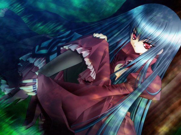 Anime picture 1200x900 with moldavite black hair red eyes game cg girl