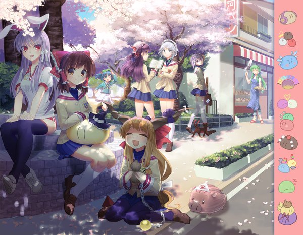 Anime picture 1685x1310 with clannad touhou key (studio) hakurei reimu flandre scarlet remilia scarlet kirisame marisa izayoi sakuya patchouli knowledge yakumo yukari kochiya sanae saigyouji yuyuko shameimaru aya cirno komeiji koishi reisen udongein inaba komeiji satori ibuki suika kazami yuuka kaenbyou rin