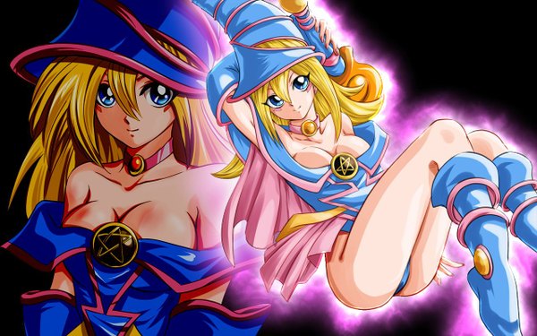 Anime picture 1280x800 with yu-gi-oh! dark magician girl light erotic wide image tagme
