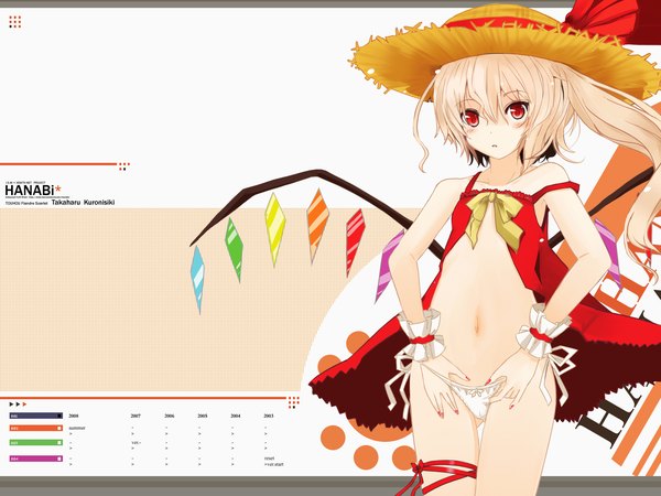 Anime picture 1600x1200 with touhou flandre scarlet light erotic girl