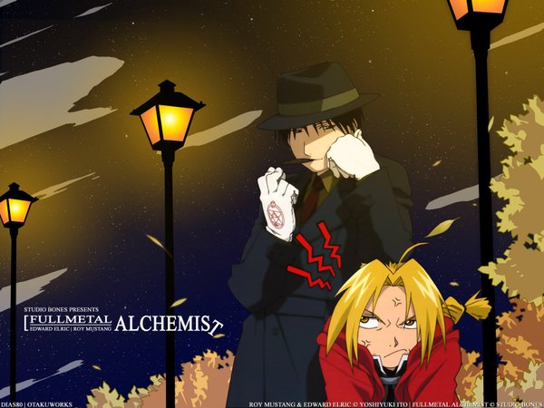 Anime picture 1600x1200 with fullmetal alchemist studio bones edward elric roy mustang tagme