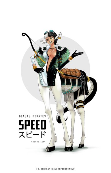 Anime picture 1313x2048 with one piece toei animation speed (one piece) k164 single tall image short hair breasts open mouth light erotic black hair simple background large breasts standing white background green eyes signed animal ears looking away full body