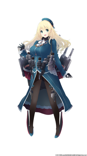 Anime picture 1080x1920 with kantai collection atago heavy cruiser mikoto akemi single long hair tall image looking at viewer blush open mouth blue eyes blonde hair transparent background girl dress weapon beret